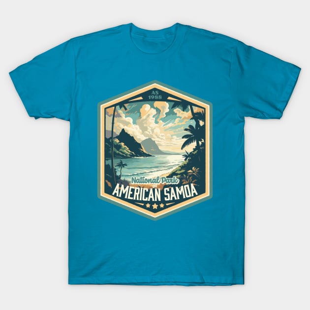 National Park of American Samoa Vintage WPA Style National Park T-Shirt by GIANTSTEPDESIGN